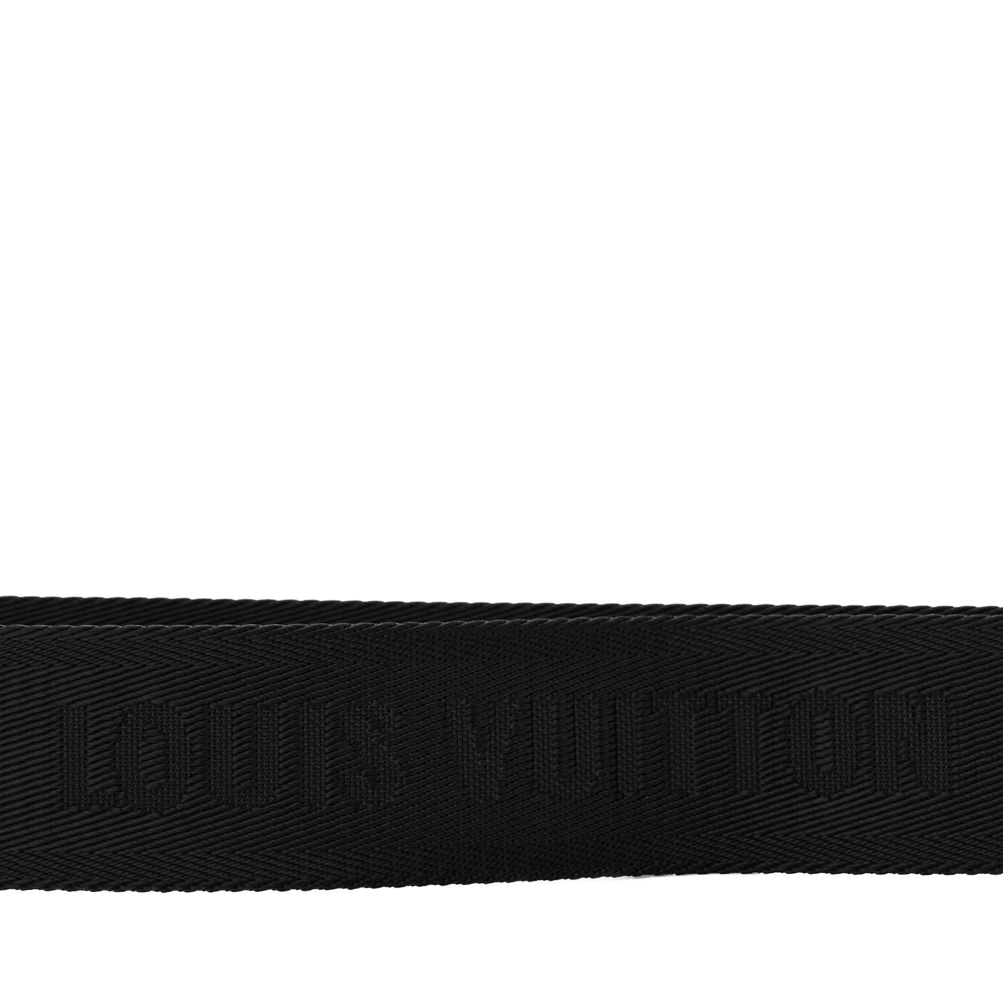 Nylon Calfskin Duo Messenger Shoulder Strap Black