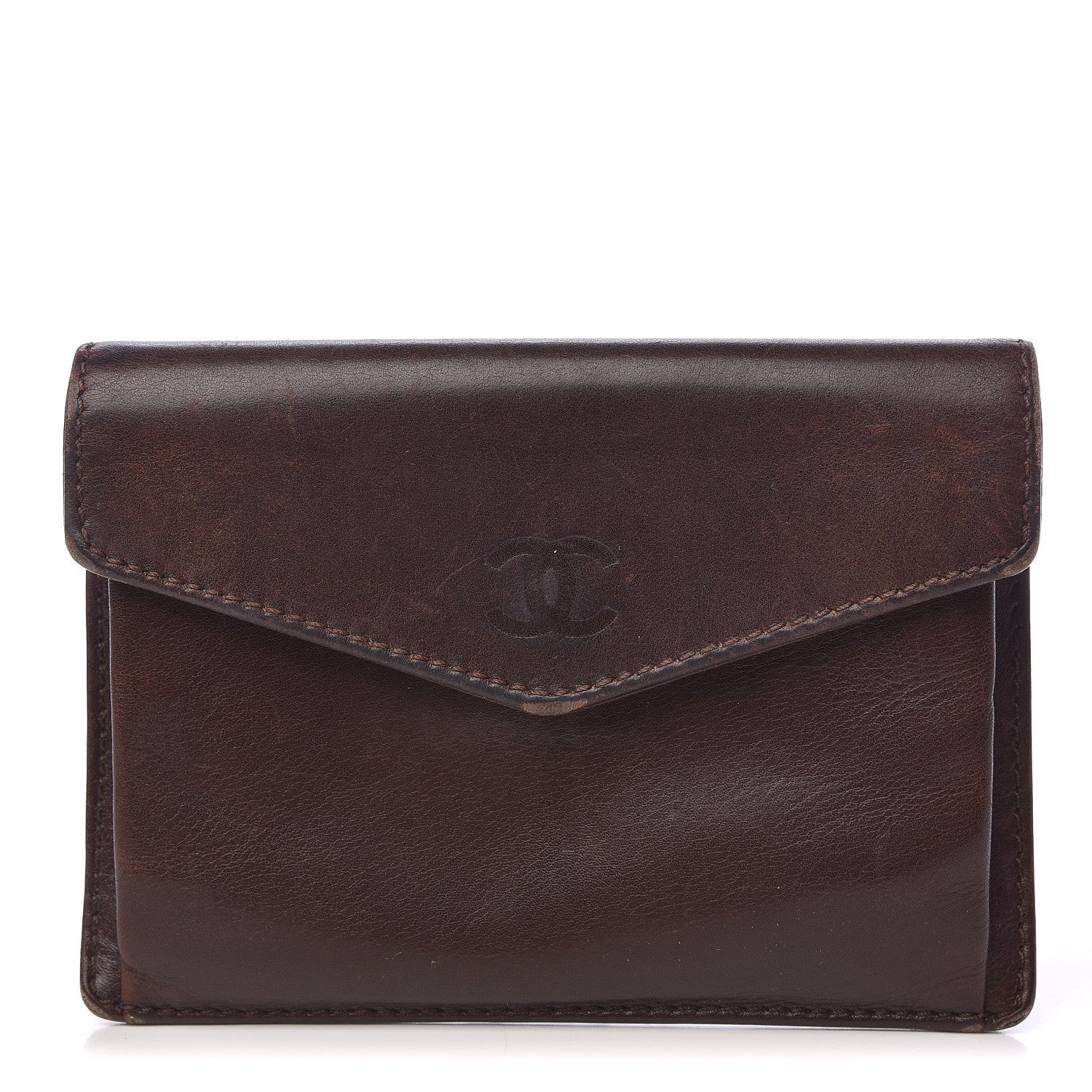 Chanel Calfskin Envelope Wallet Brown 1 of 19