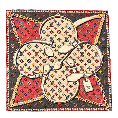 Louis Vuitton Silk Monogram Pop Square Scarf Beige 1 of 3