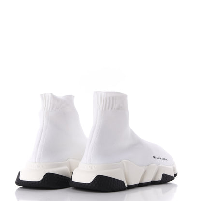 Balenciaga Neoprene Knit Womens Speed Sneakers 38 White Black 4 of 9