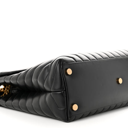 Saint Laurent Calfskin Y Quilted Monogram Large Loulou Chain Satchel Black 9 of 12