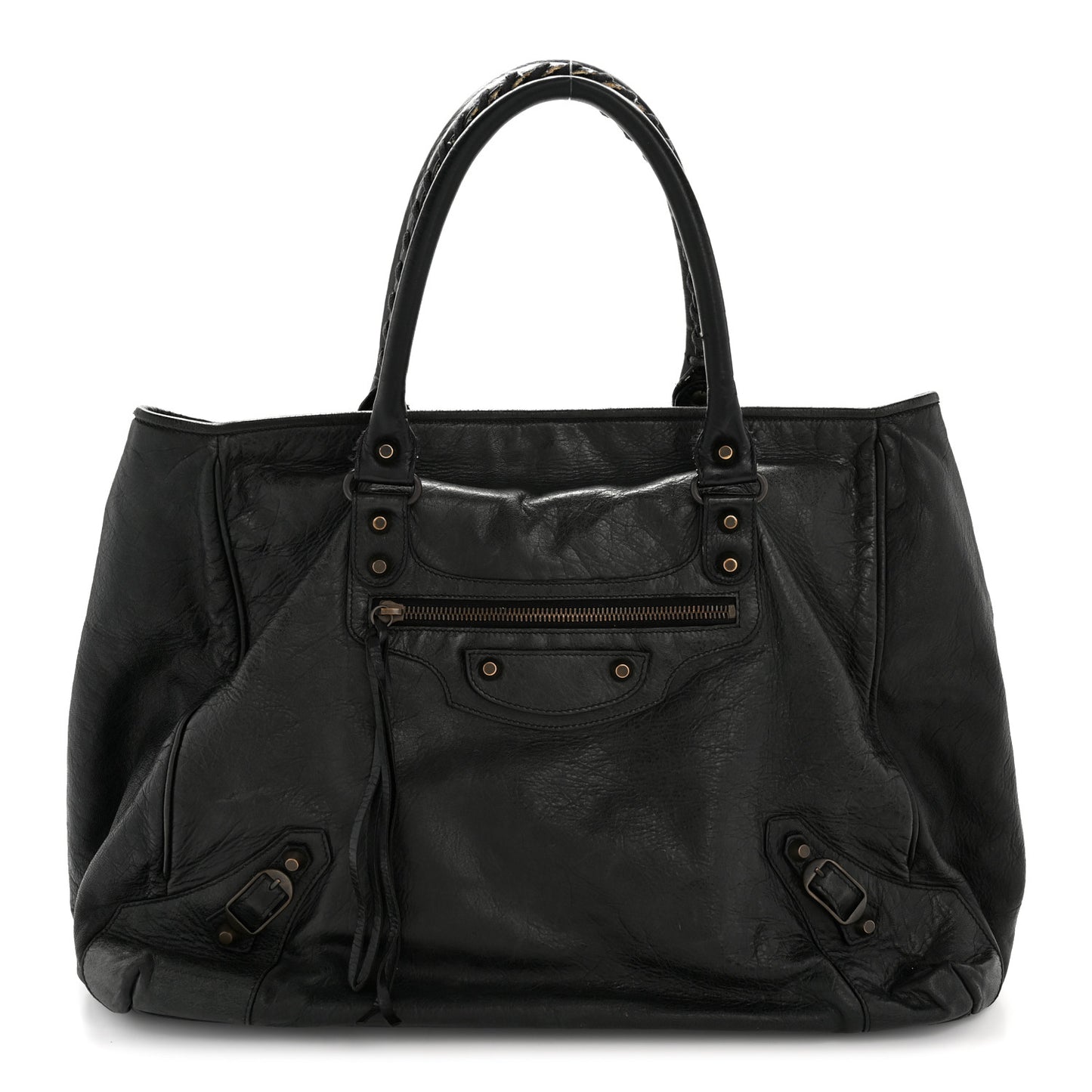 Agneau Classic Hardware Large Sunday Tote Black