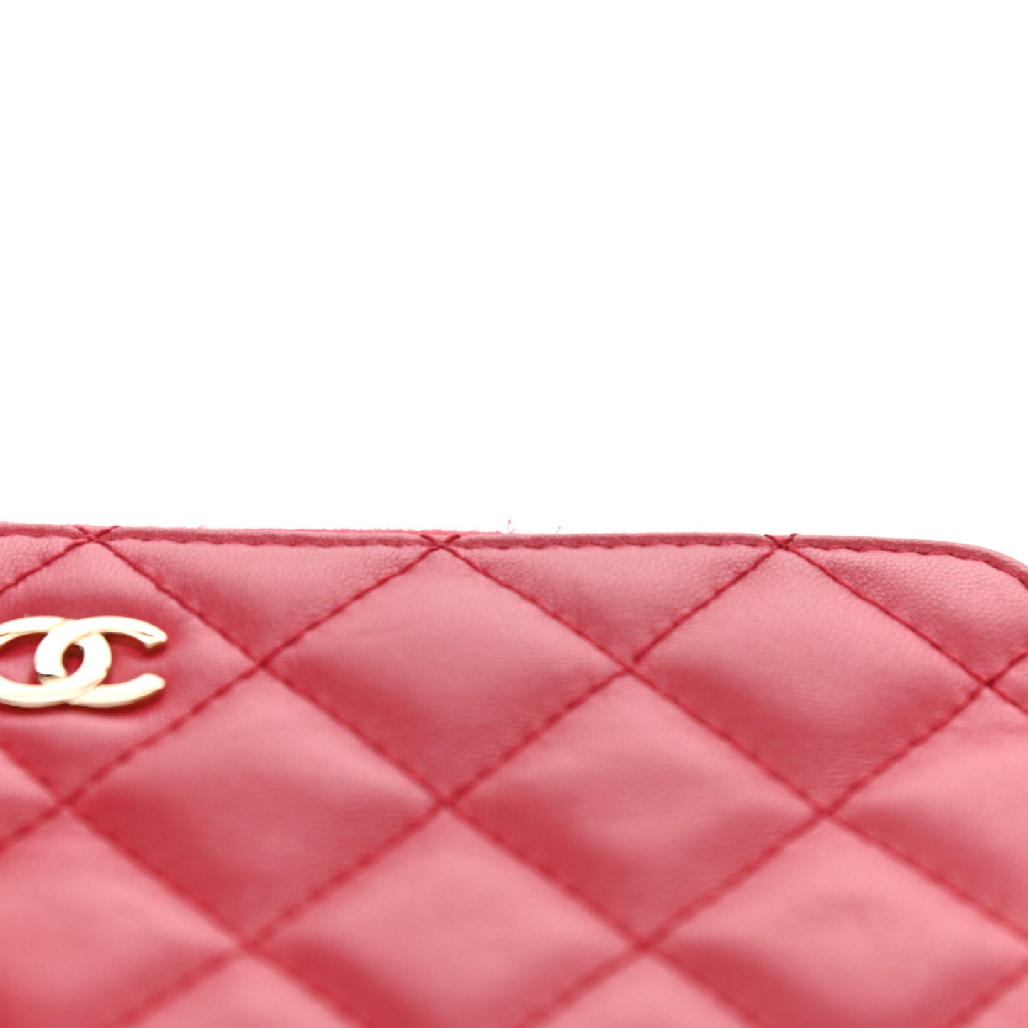 Lambskin Quilted Small Clutch With Chain Dark Pink
