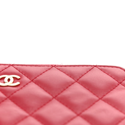 Chanel Lambskin Quilted Small Clutch With Chain Dark Pink 12 of 12