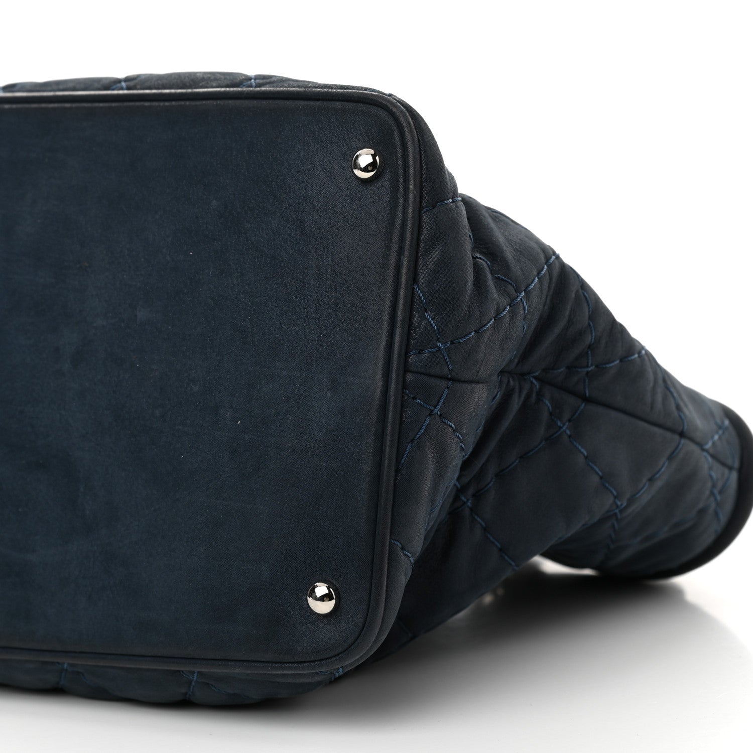 Chanel Iridescent Calfskin Quilted Small Sea Hit Tote Navy 10 of 13