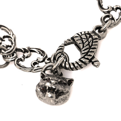 Gucci Oxidized Palladium Crystal Double G Bracelet Silver 4 of 5