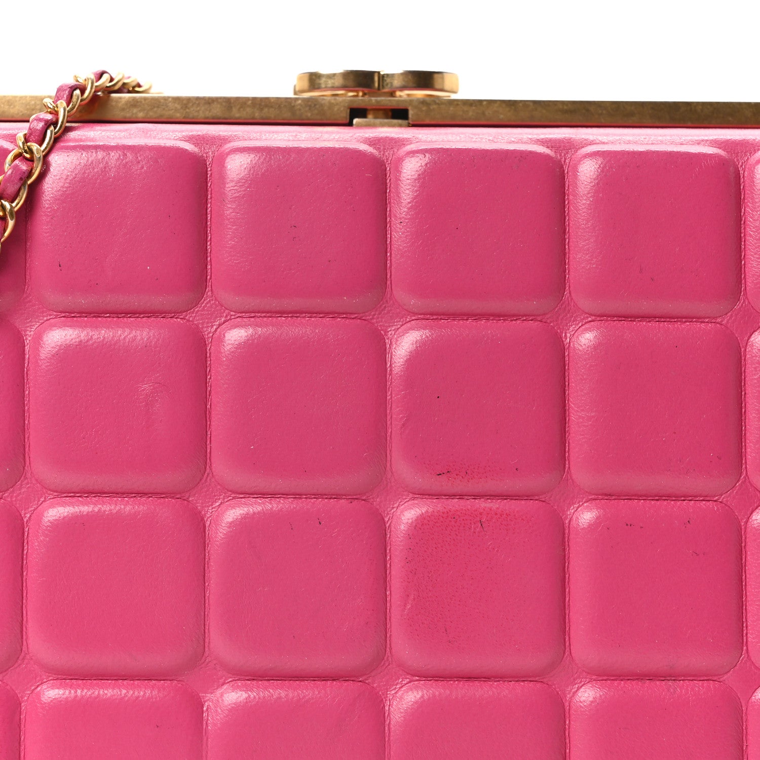 Chanel Lambskin Chocolate Bar Lock Clutch Bag Pink 8 of 10