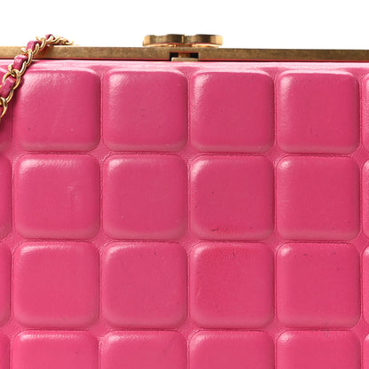 Chanel Lambskin Chocolate Bar Lock Clutch Bag Pink 8 of 10