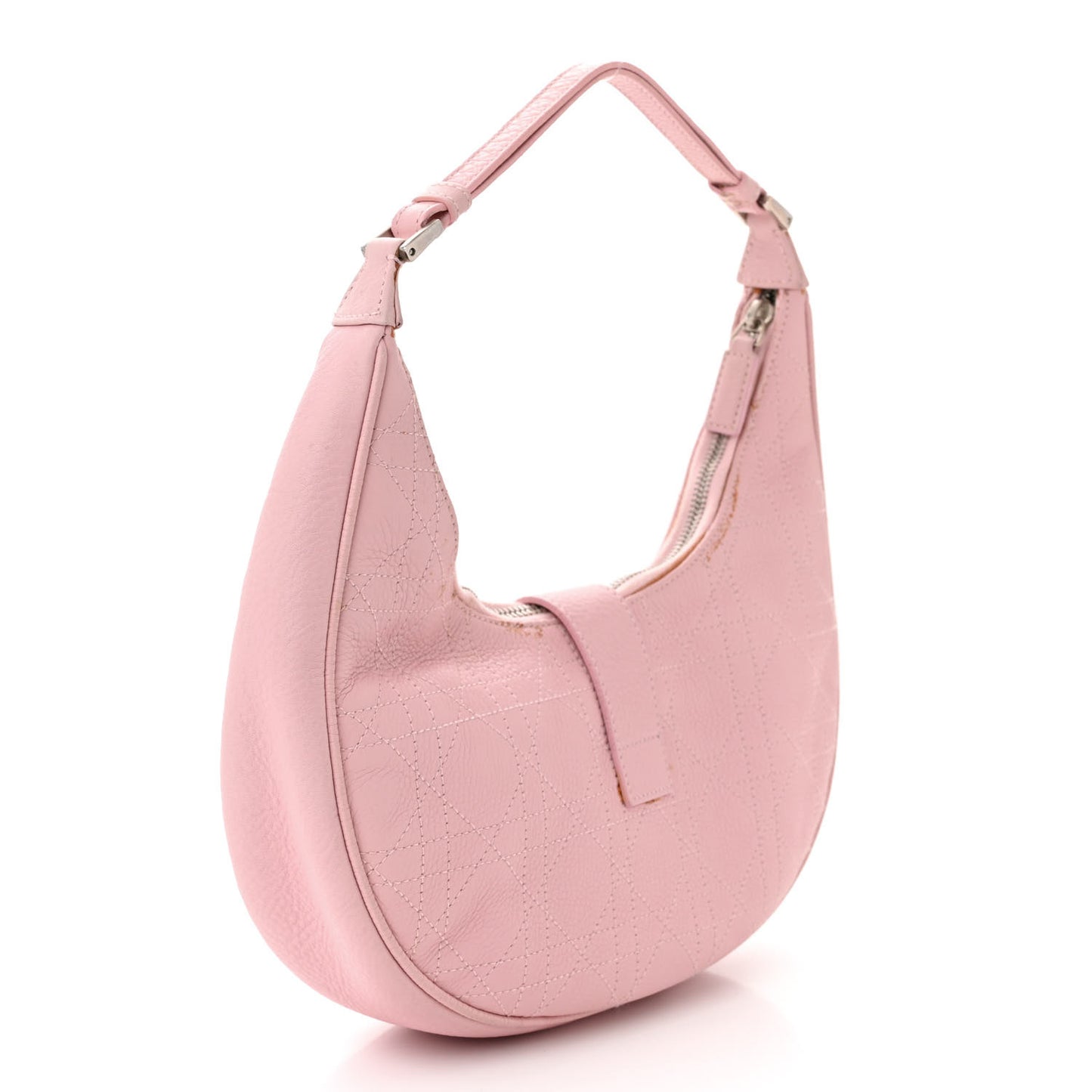 Grained Calfskin Cannage Hobo Pink