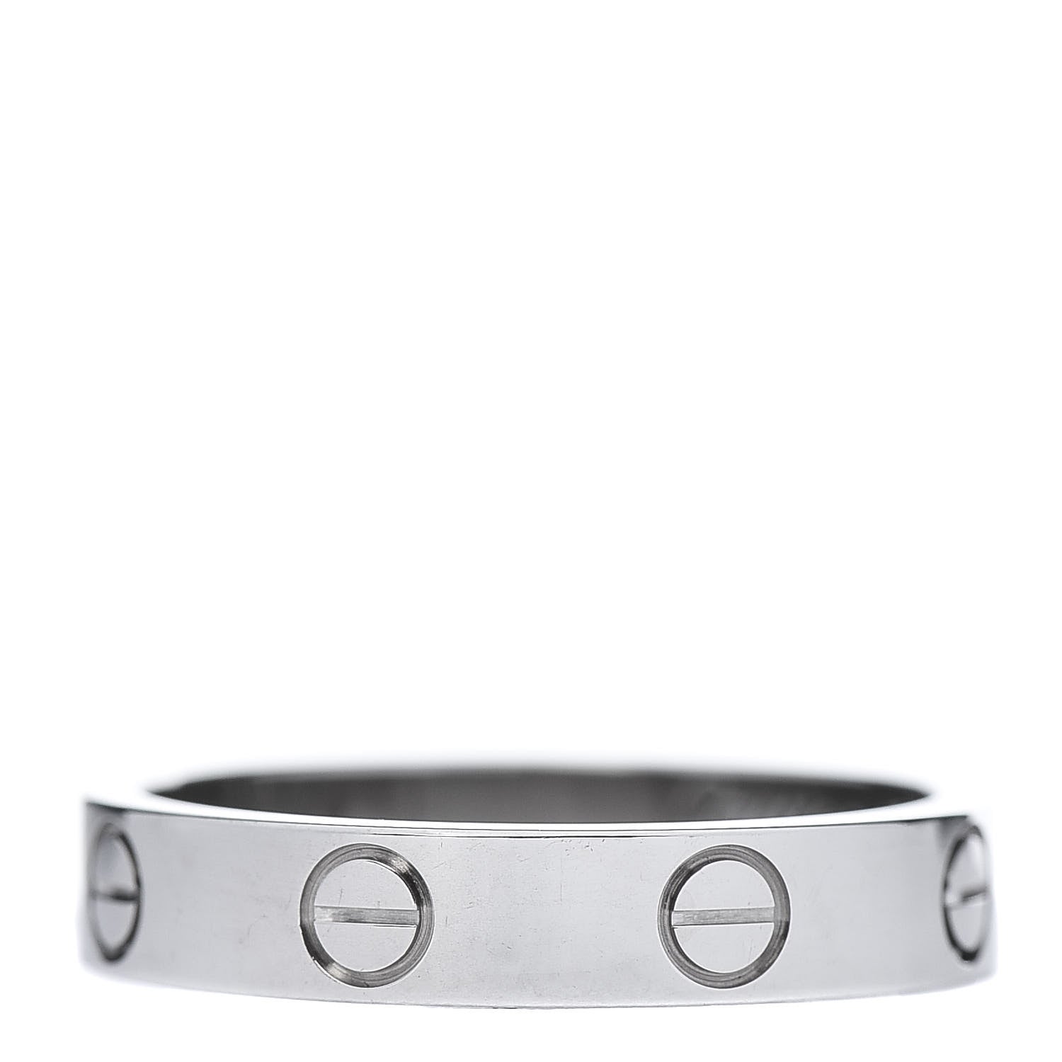 Cartier 18K White Gold 3.5mm LOVE Wedding Band Ring 51 5.75 3 of 4