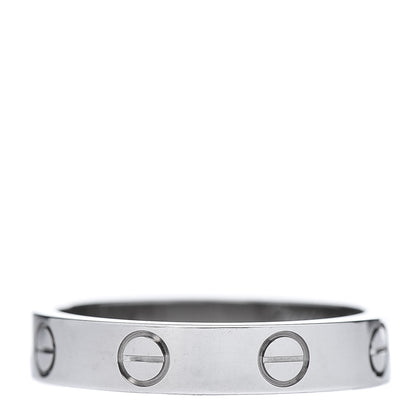 Cartier 18K White Gold 3.5mm LOVE Wedding Band Ring 51 5.75 3 of 4