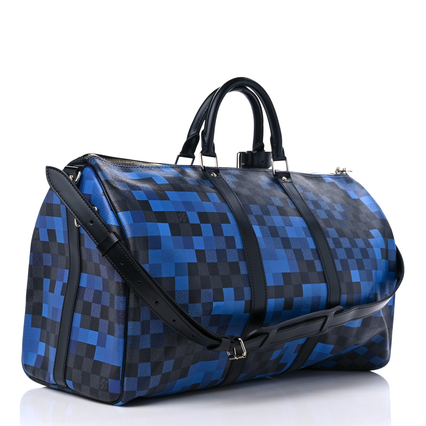 Damier Graphite Pixel Keepall Bandouliere 50 Blue
