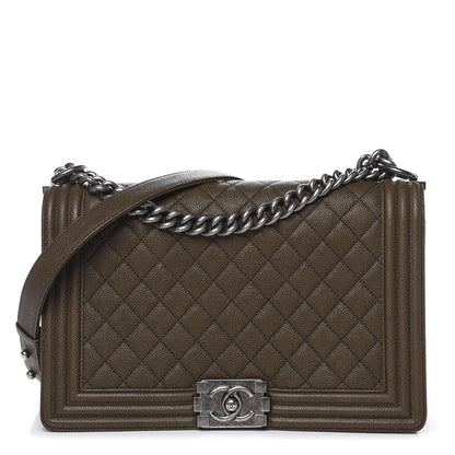 Chanel Caviar Quilted New Medium Boy Flap Khaki 1 of 12