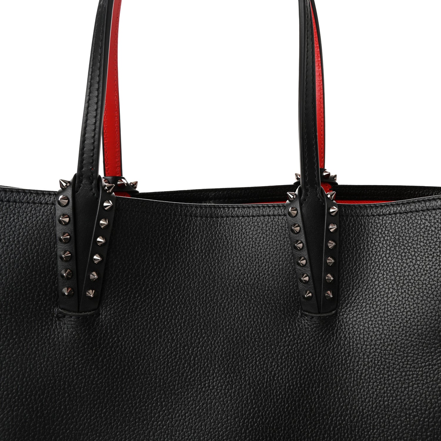 Christian Louboutin Calfskin Spikes East West Cabata Tote Black 9 of 11