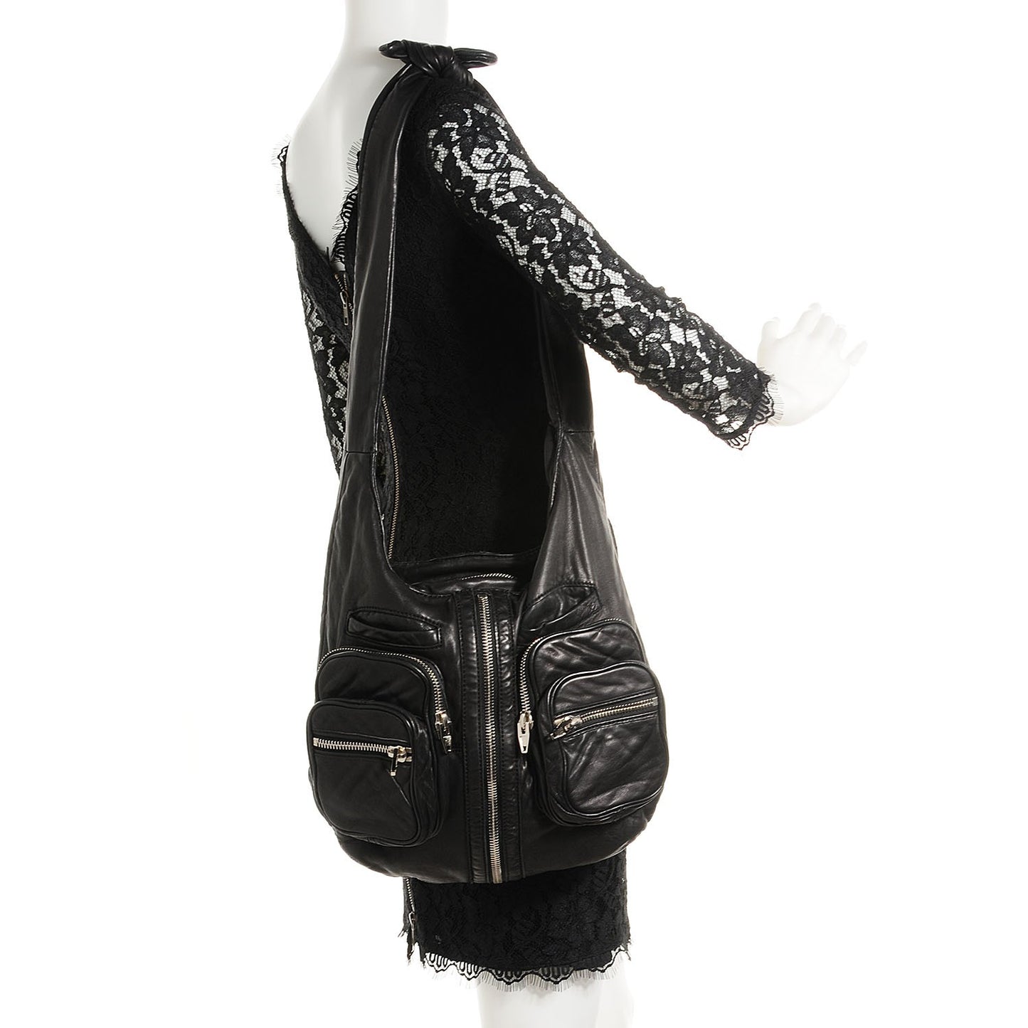 Lambskin Donna Hobo Black