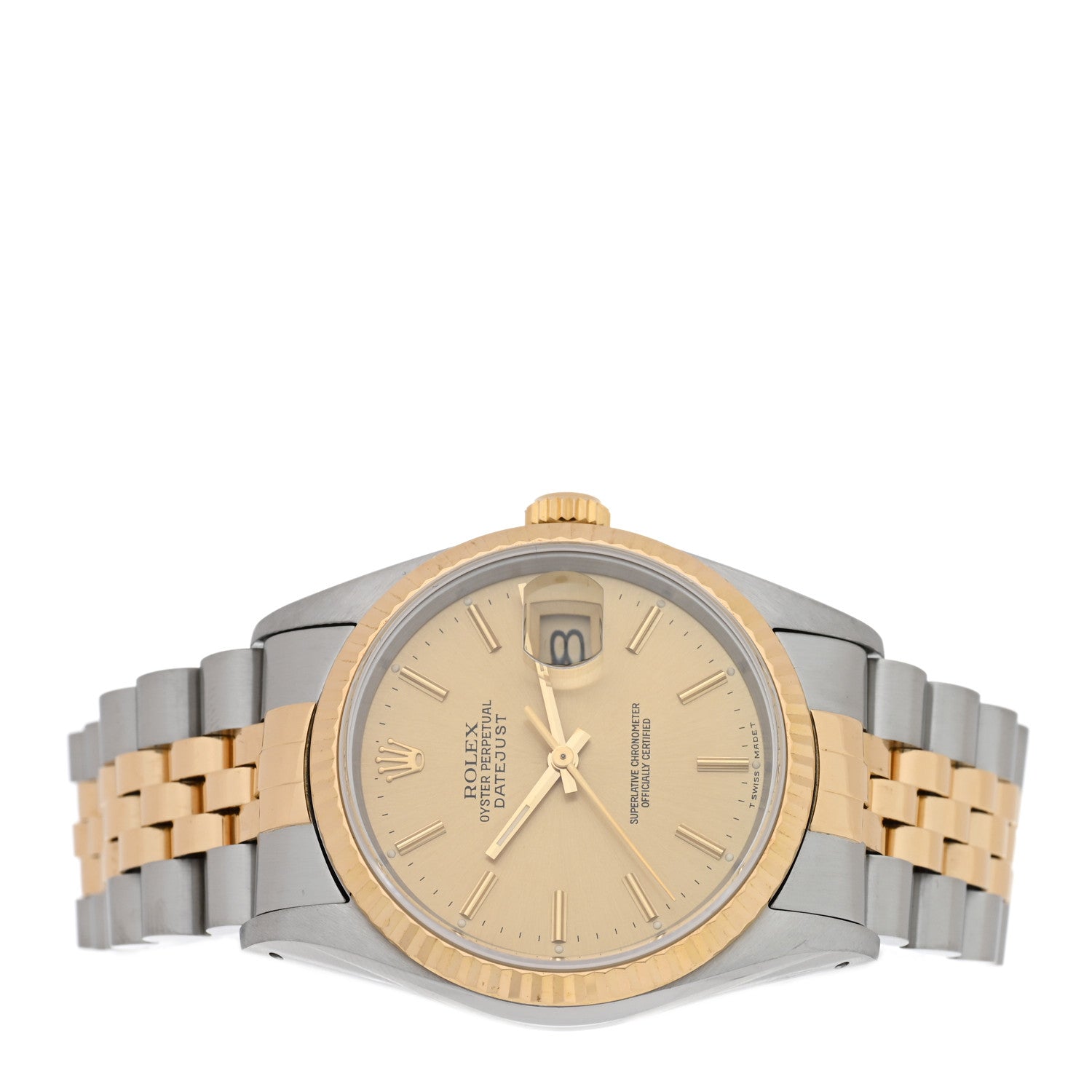 Rolex Stainless Steel 18K Yellow Gold 36mm Oyster Perpetual Datejust Watch Champagne 16233 2 of 4
