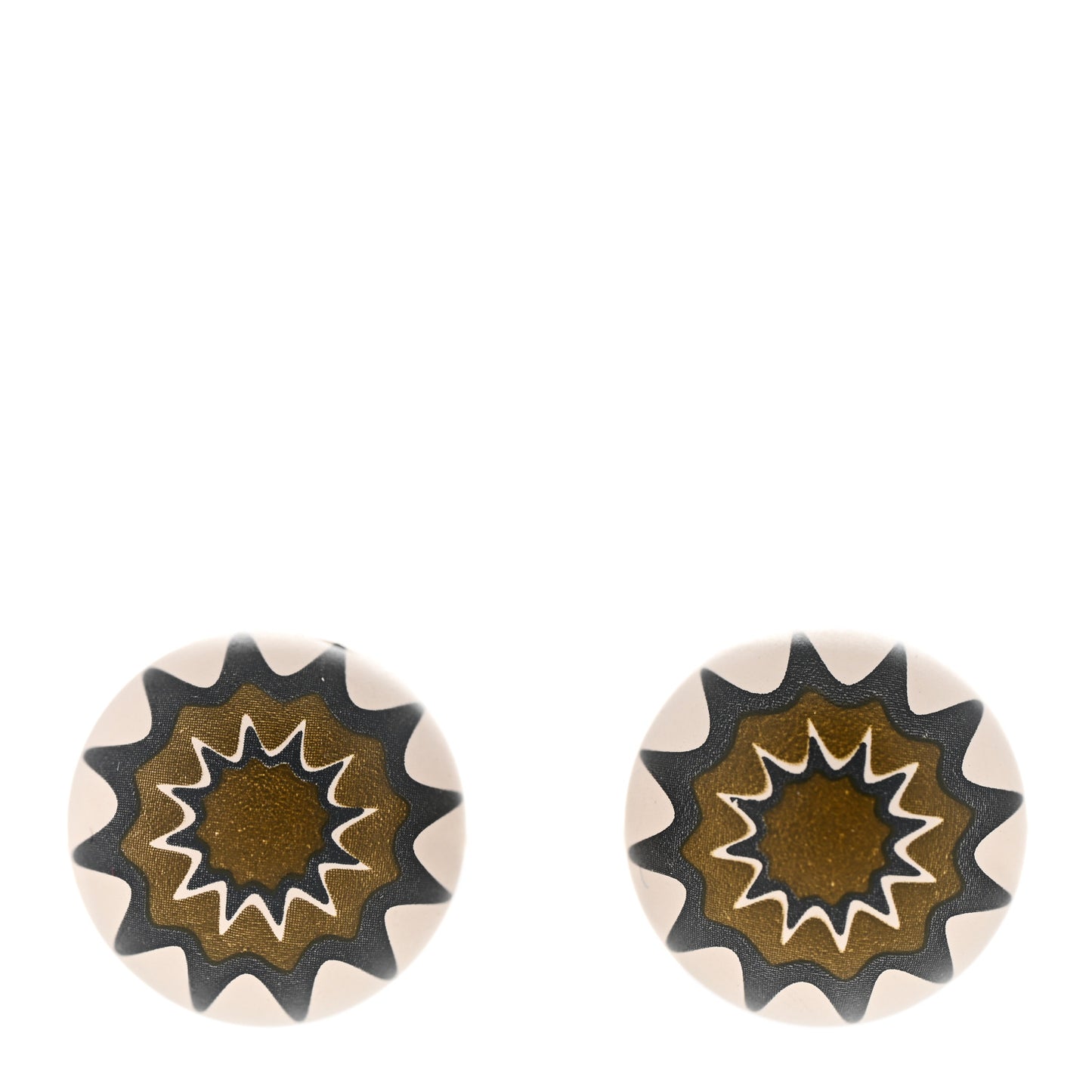 Printed Mise En Dior Tribal Earrings Matte Light Beige Multicolor