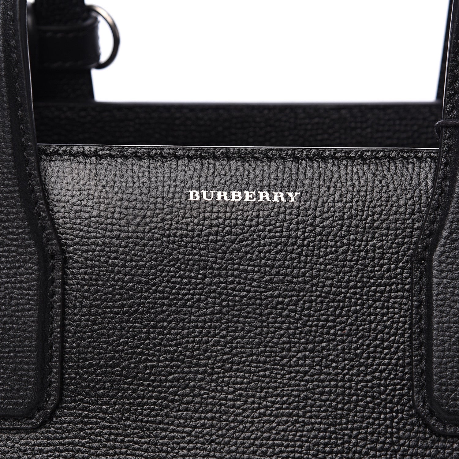 Burberry Derby Calfskin House Check Medium Banner Tote Black 9 of 9