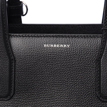 Burberry Derby Calfskin House Check Medium Banner Tote Black 9 of 9