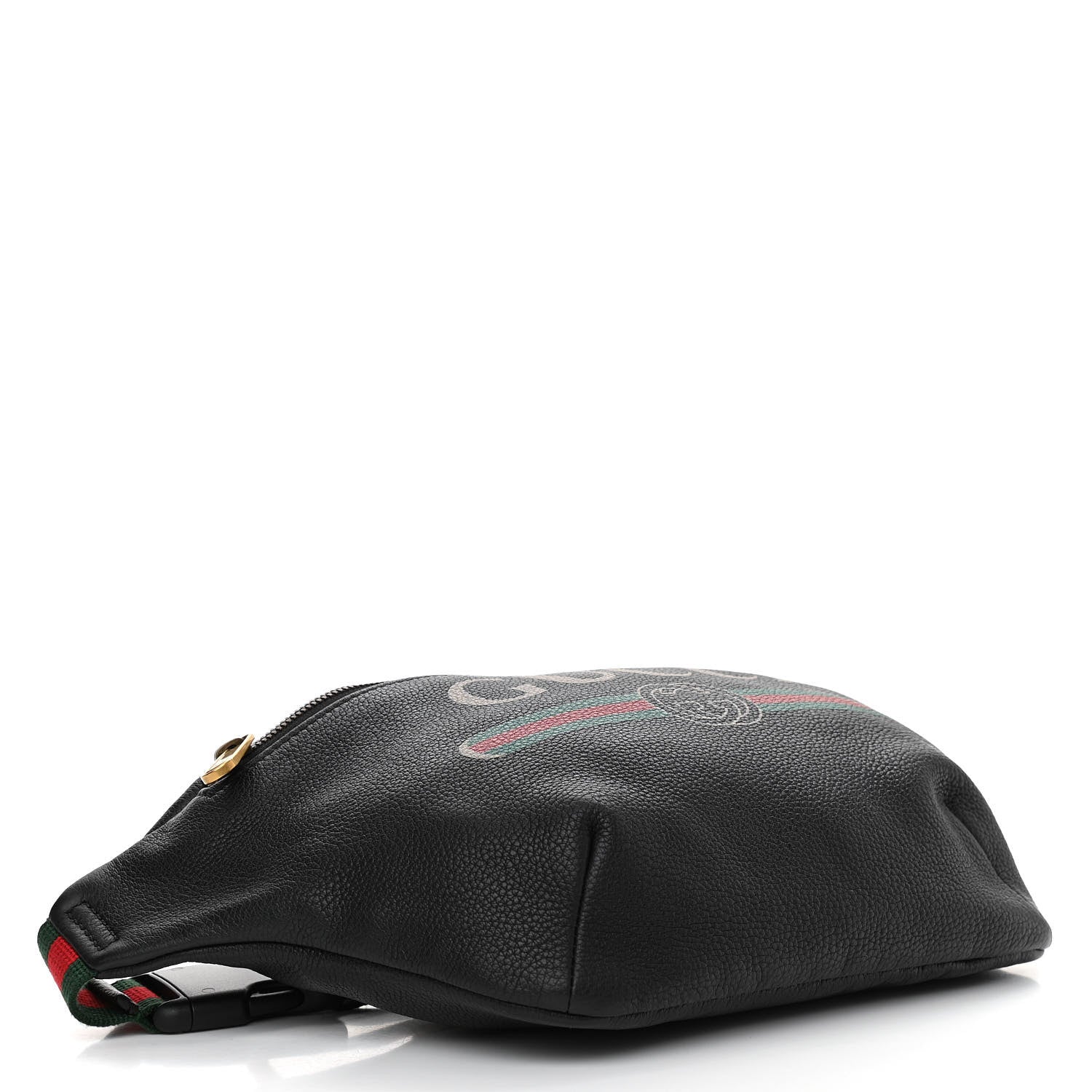 Gucci Grained Calfskin Logo Belt Bag Black 4 of 10