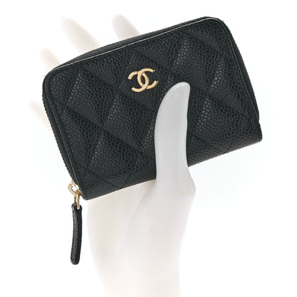 Chanel Caviar Quilted Zip Coin Purse Black 2 of 12