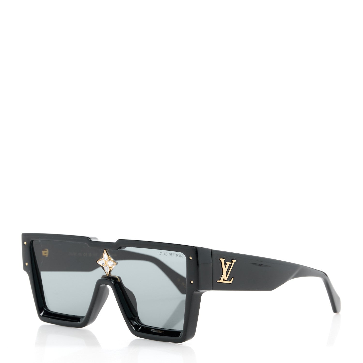 Louis Vuitton Acetate Swarovski Crystal Cyclone Sunglasses Z1578E Black 1 of 8