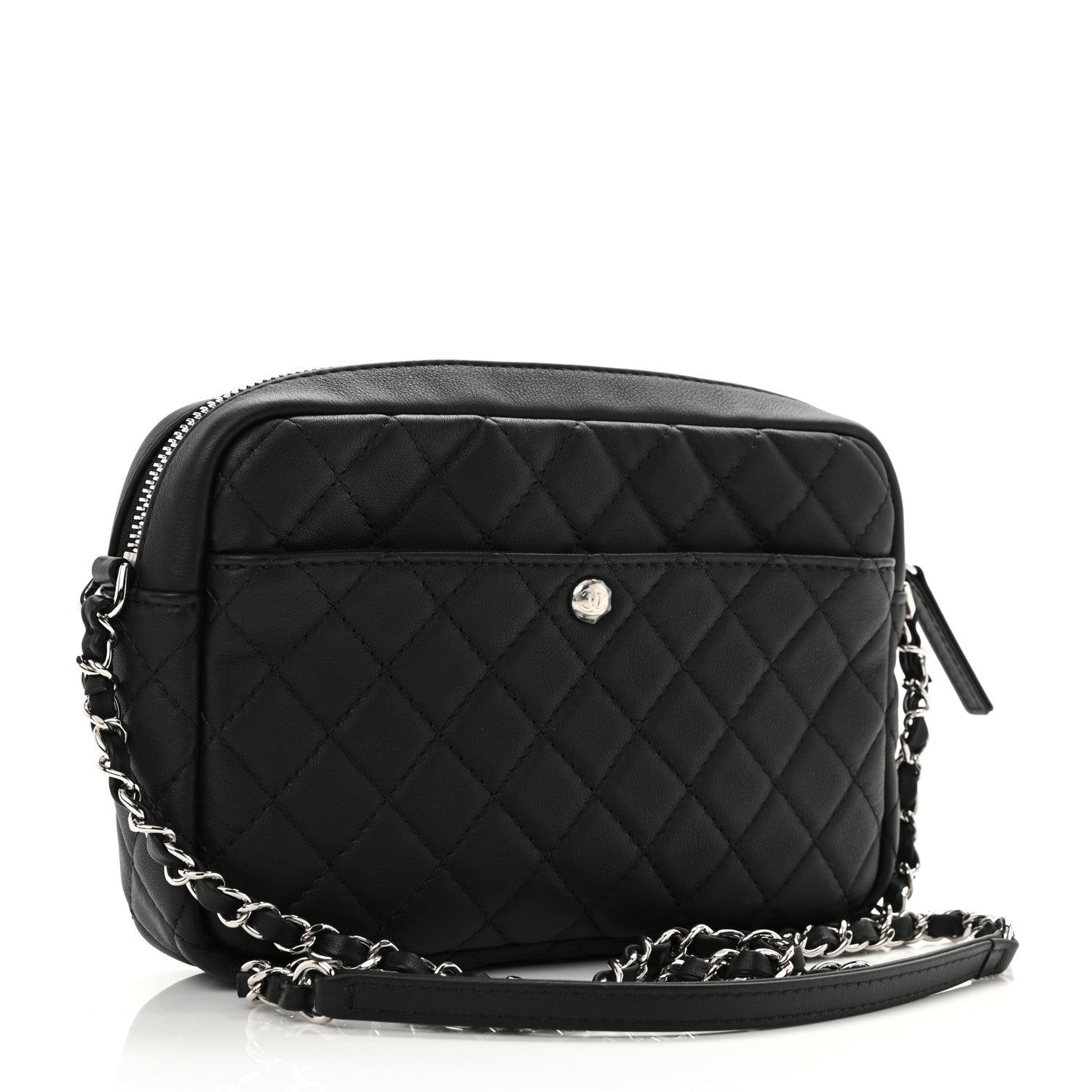 Chanel Calfskin Quilted Ultra Pocket Camera Case Black 3 of 11
