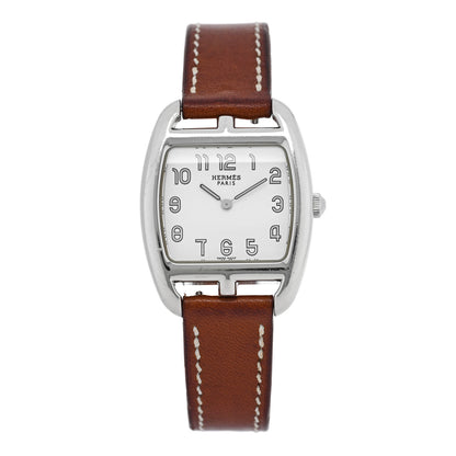 Hermes Stainless Steel Barenia 26mm Cape Cod Tonneau Quartz Watch Fauve 1 of 4