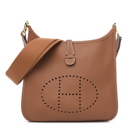 Hermes Taurillon Clemence Evelyne III PM Gold 1 of 9