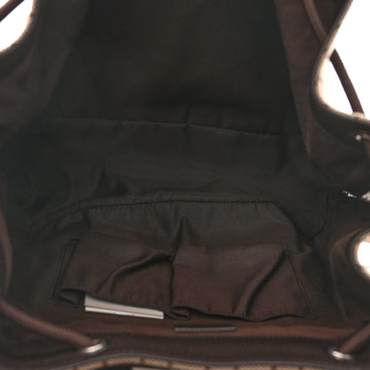 Gucci Monogram Dollar Calfskin O Drawstring Backpack Beige Ebony Testa di Moro Dark Chocolate 9 of 10