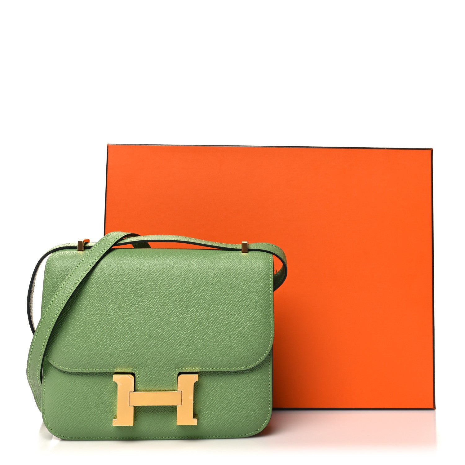 Hermes Epsom Constance 18 Vert Criquet 12 of 12