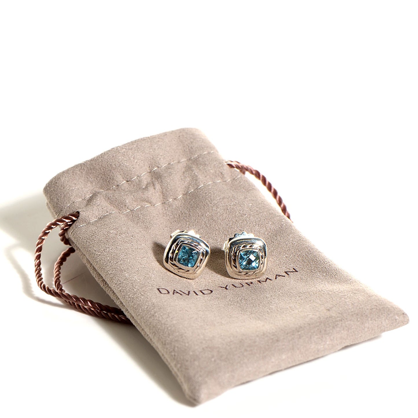 Sterling Silver Blue Topaz 5mm Albion Earrings