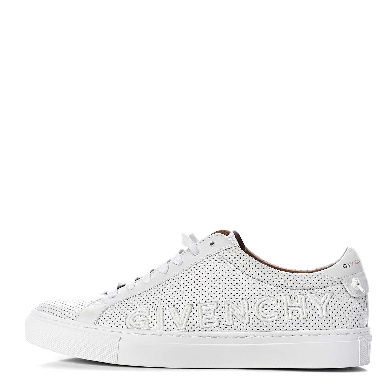 Givenchy Calfskin Perforated Womens Urban Street Sneakers 37.5 White 1 of 17