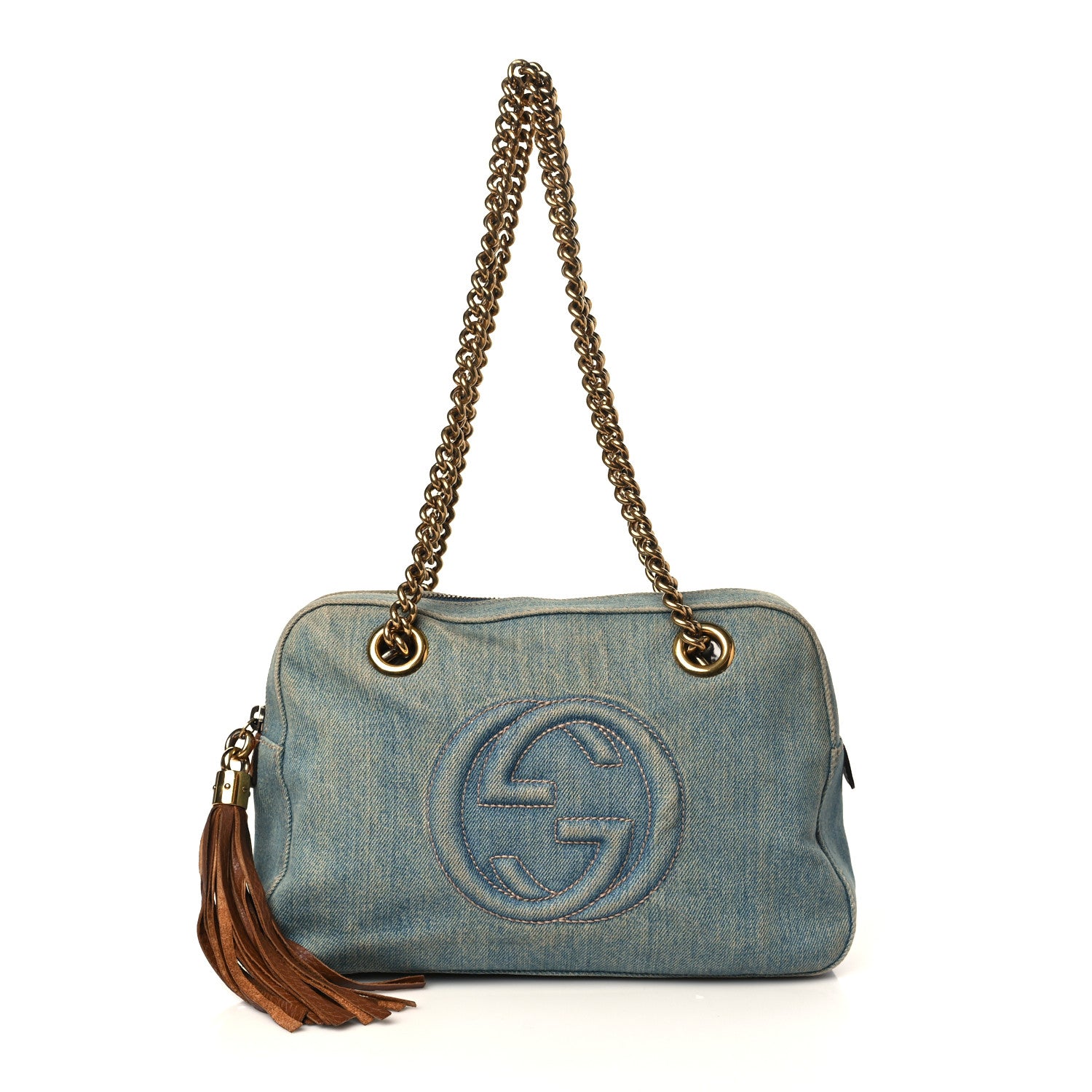 Gucci Denim Small Soho Bowler Blue 1 of 11