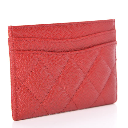 Chanel Caviar Quilted Card Holder Red 3 of 8
