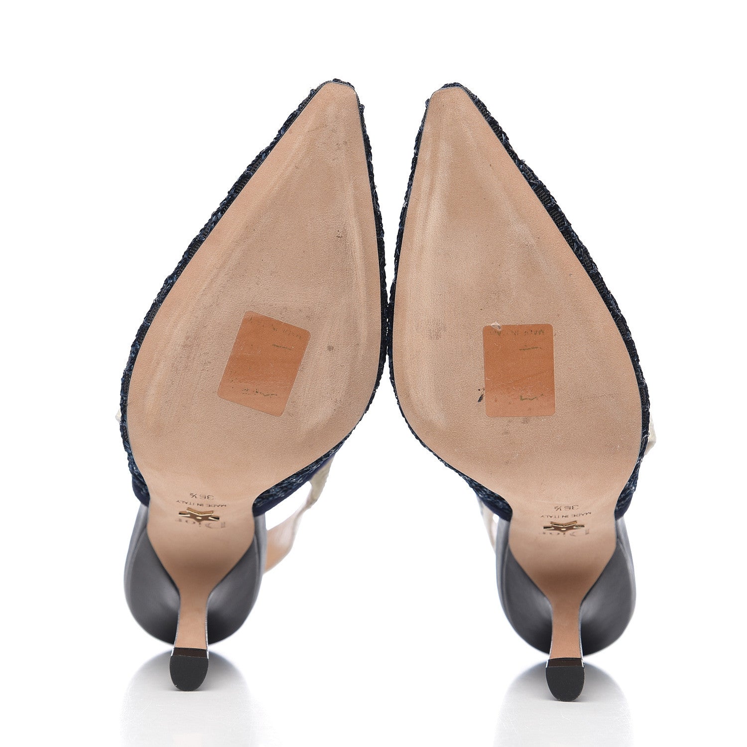 Christian Dior Resille Lambskin Ribbon J'Adior Slingback 100mm Pumps 36.5 Indigo Blue 5 of 9