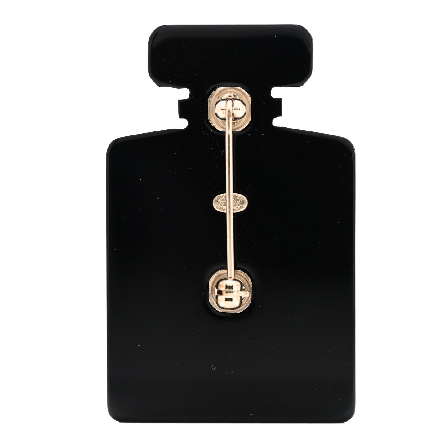 Pearl Resin CC No 5 Perfume Bottle Brooch Red Black