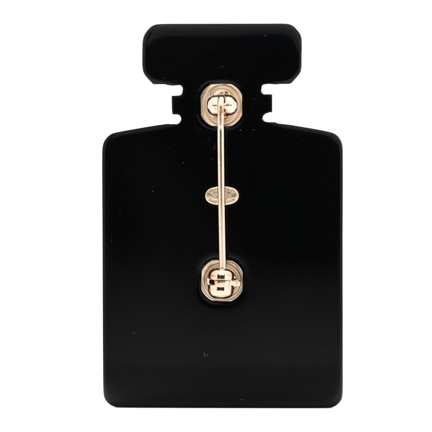 Chanel Pearl Resin CC No 5 Perfume Bottle Brooch Red Black 3 of 5