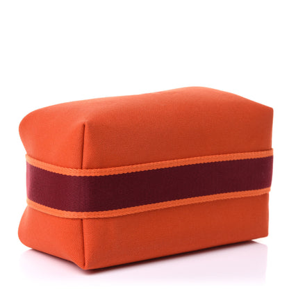 Hermes Canvas Small Bride-A-Brac Pouch Orange Burgundy 4 of 10