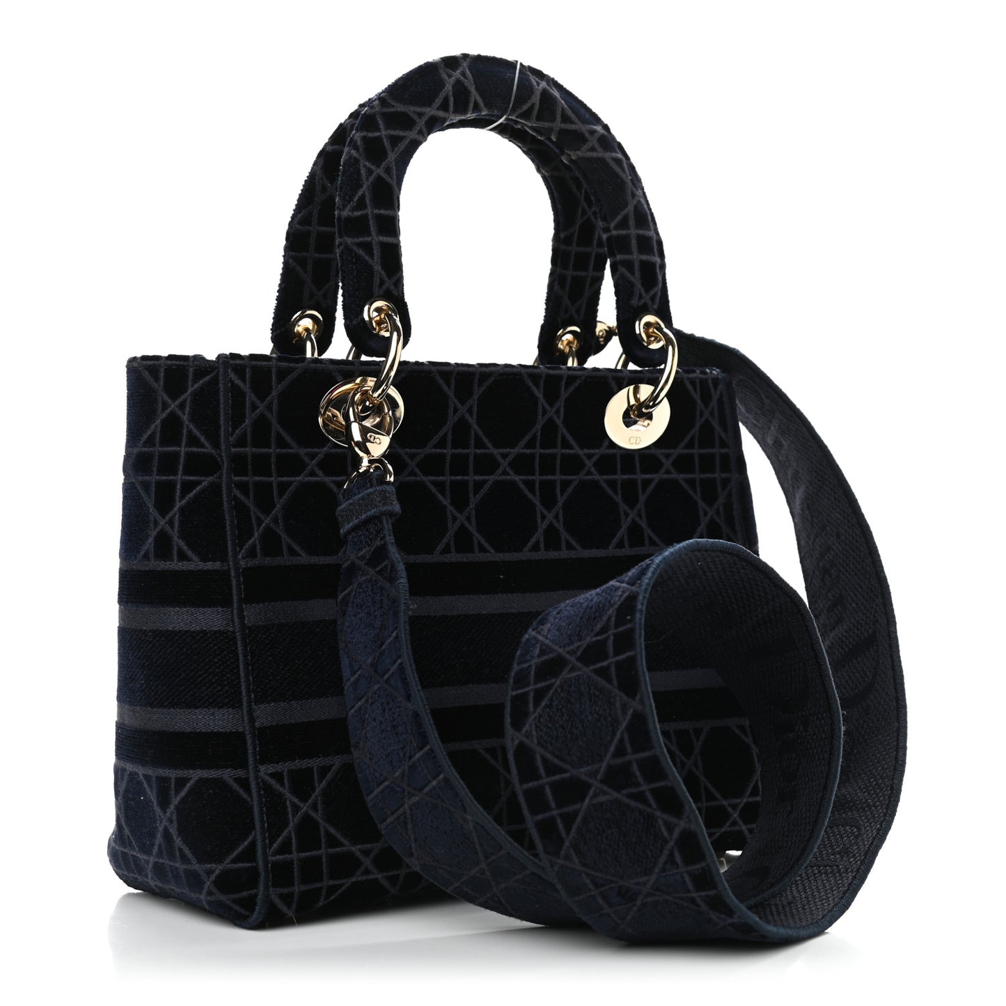 Velvet Cannage Medium Lady D-Lite Blue