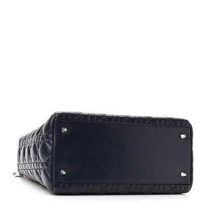 Christian Dior Lambskin Cannage Medium Lady Dior Navy Blue 4 of 10