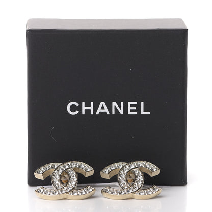 Chanel Crystal CC Rockin Summer Stud Earrings Gold 5 of 5