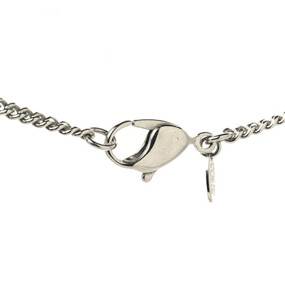 Chanel Metal Crystal CC Long Chain Necklace Silver 4 of 5