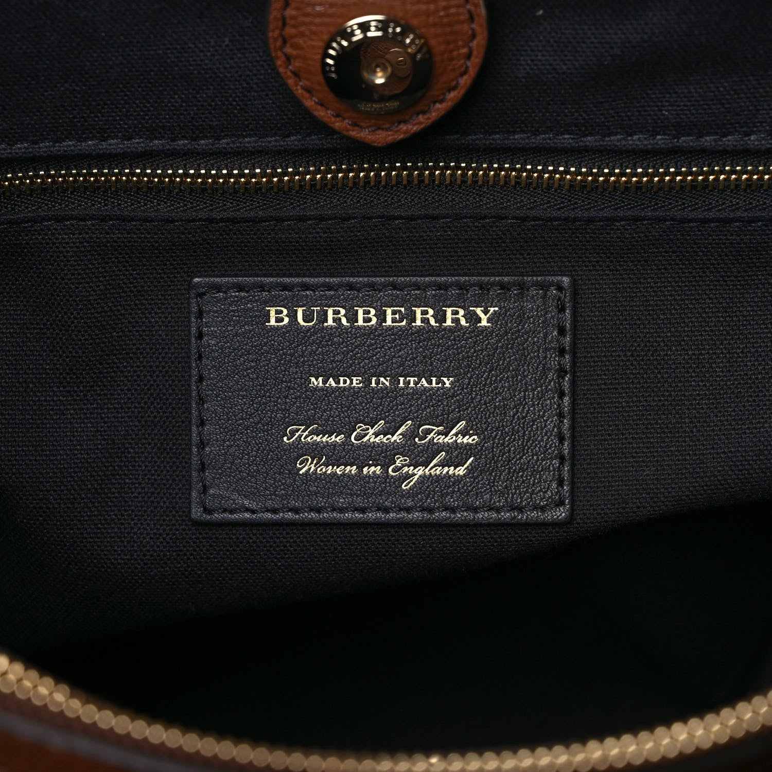 Burberry Grainy Calfskin House Check Large Banner Tote Tan 6 of 10