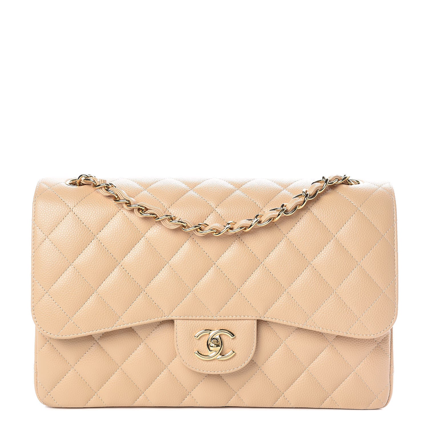 Chanel Caviar Quilted Jumbo Double Flap Beige Clair 1 of 7