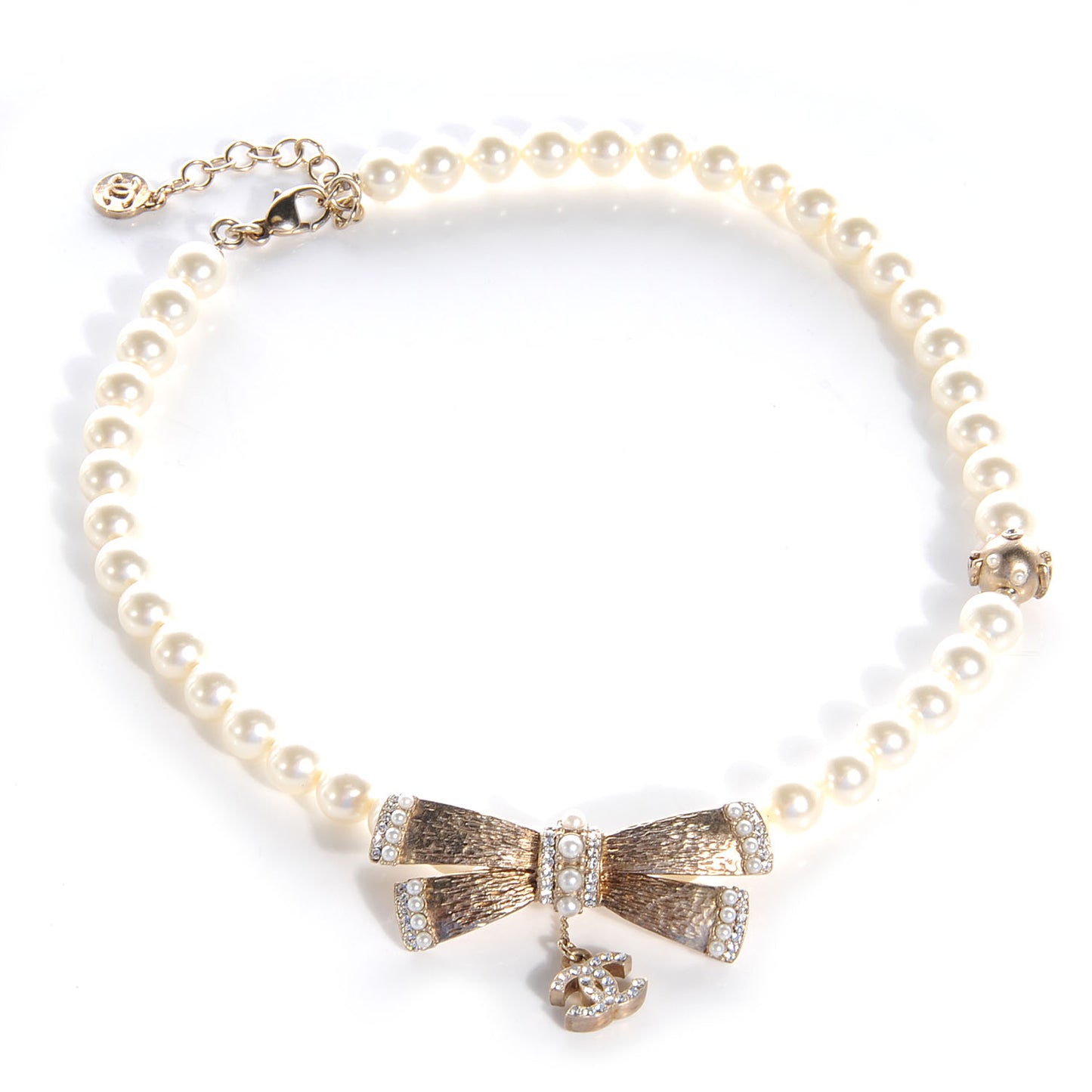 Pearl Bow Short Necklace