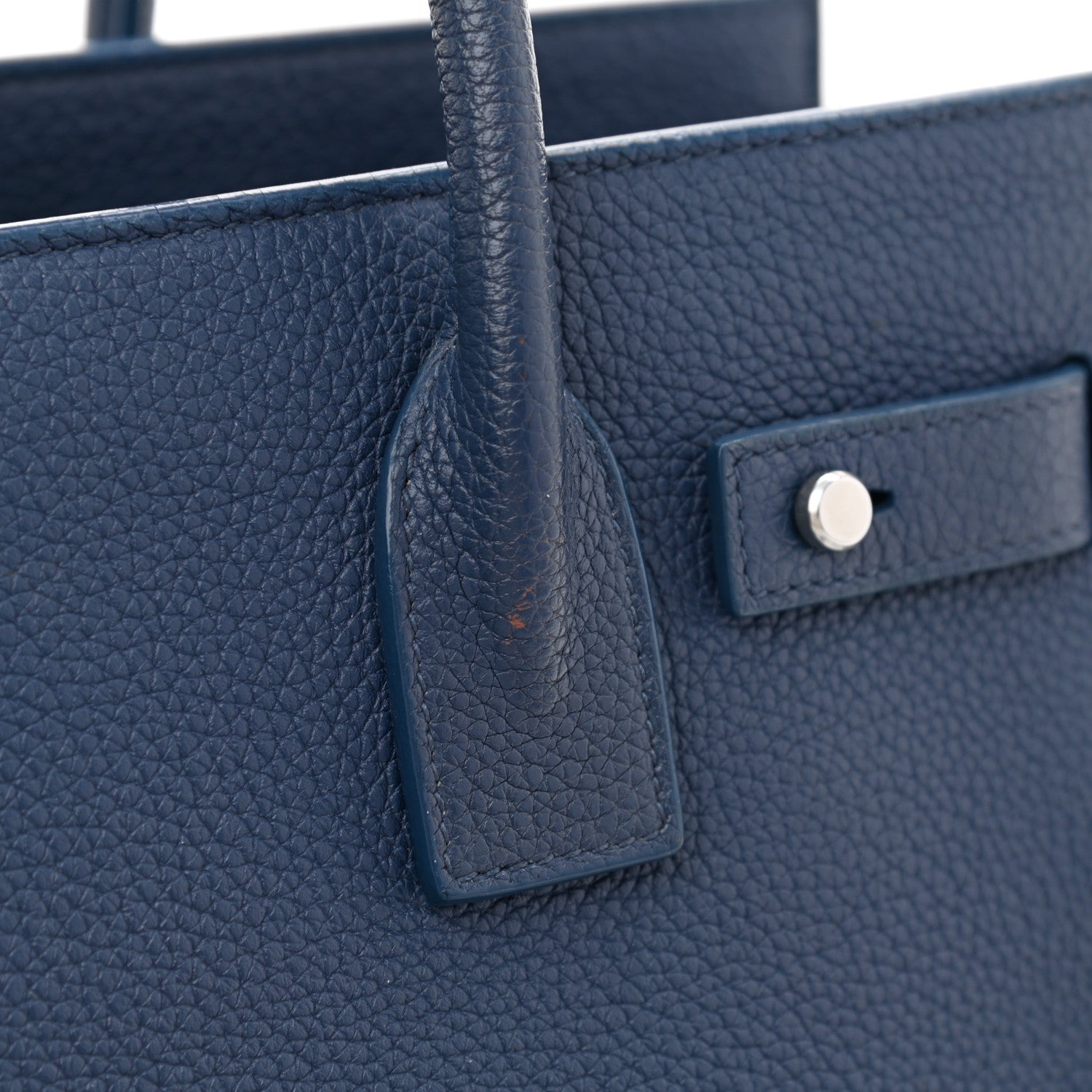 Saint Laurent Grained Calfskin Baby Sac De Jour Souple Denim 10 of 12