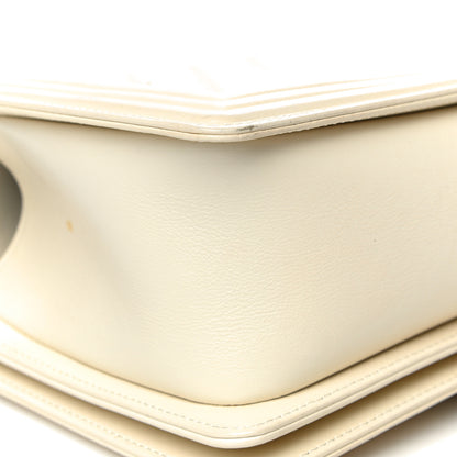 Chanel Calfskin Chevron Quilted Medium Boy Flap Ivory 11 of 18