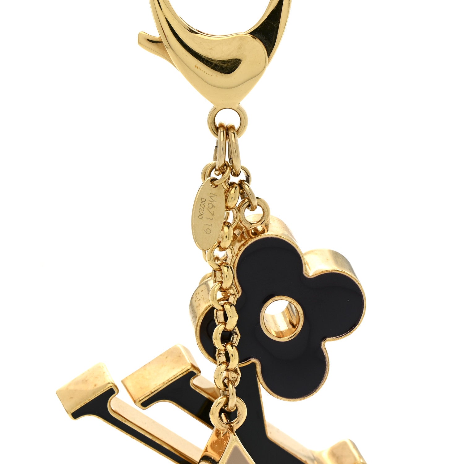 Louis Vuitton Metal Enamel Fleur De Monogram Bag Charm Dore 4 of 5