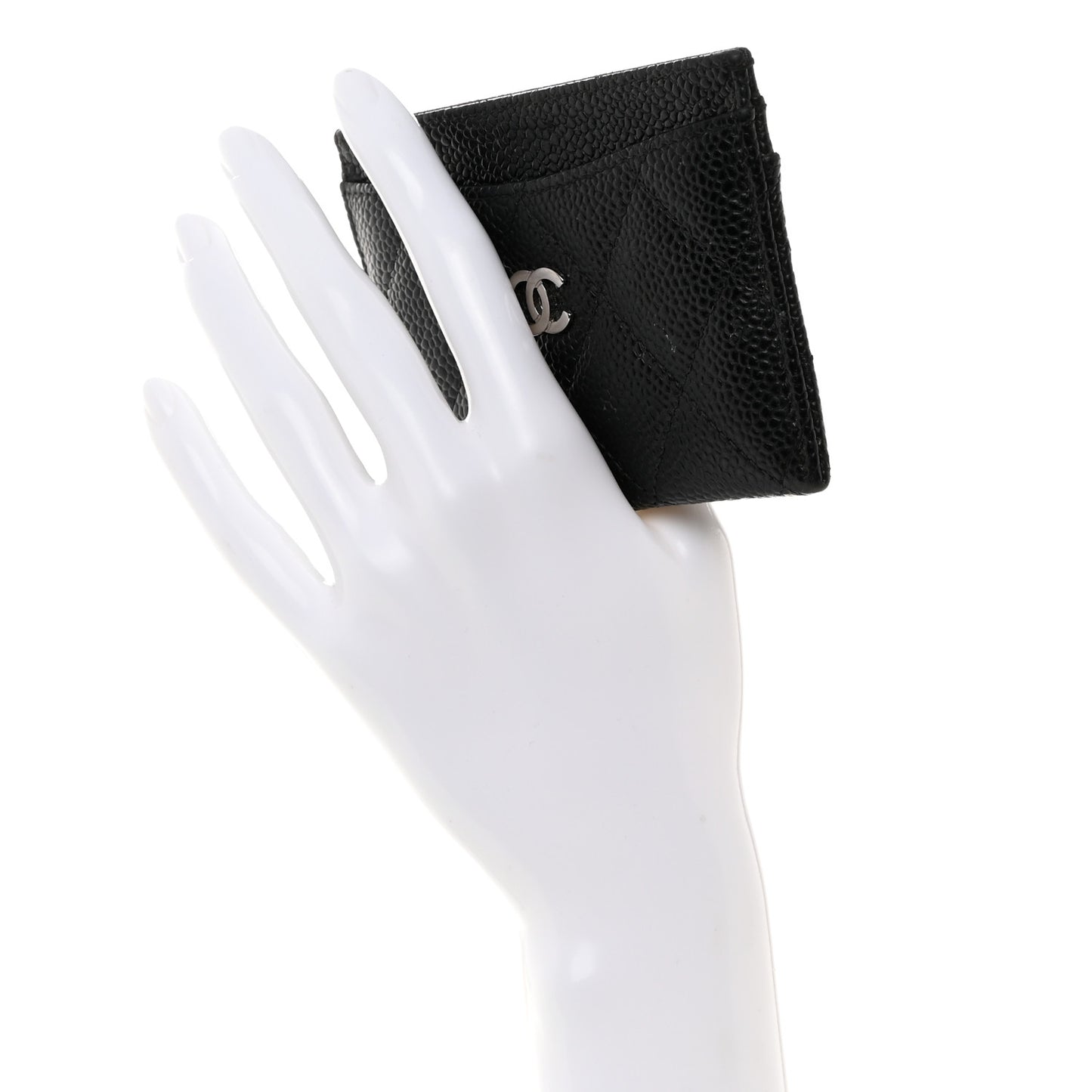 Caviar Quilted Card Holder Black